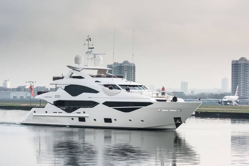 Sunseeker 131 Yacht arives in London-5956