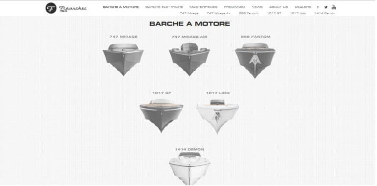 Frauscher Boats web site
