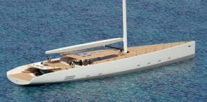 Inizia la costruzione del primo Wally 145. German Frers firma il progetto di un 44 metri a propulsione ibrida
