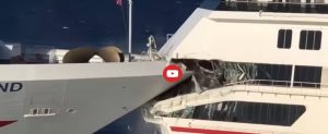 Messico, scontro tra due navi da crociera. Il video