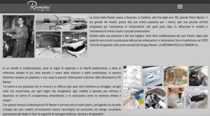 Nuovo sito Ranieri International sezione azienda