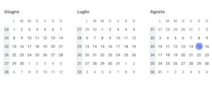 calendario estate 2020