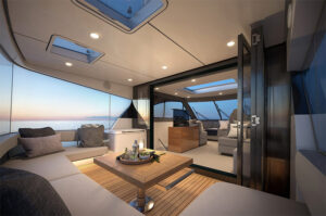 Maritimo M55 flybridge skylounge