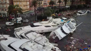 Porto Carlo Riva di Rapallo, la mareggiata dell'autunno 2018