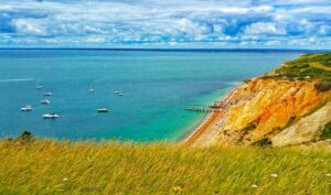Itinerari in barca, sud dell'Inghilterra, spiaggia dell'Isola di Wight