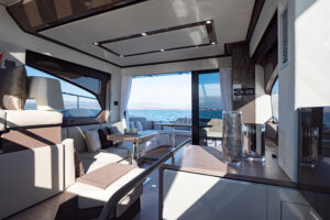Sessa Marine Fly 42 main deck lounge