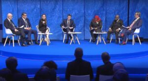 Dona Bertarelli con Emmanuel Macron