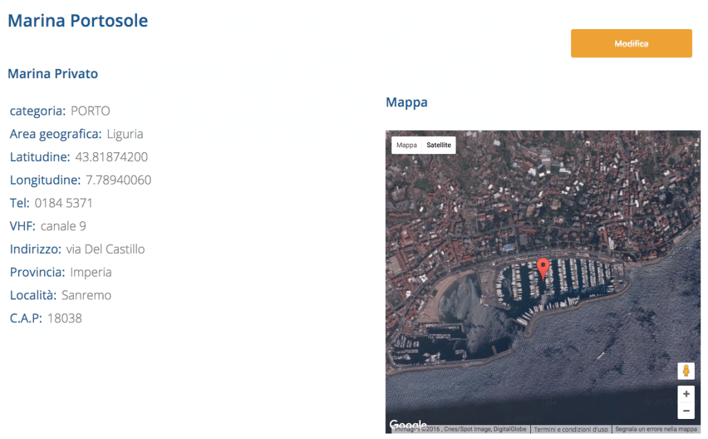 Portolano, satellite view of a port